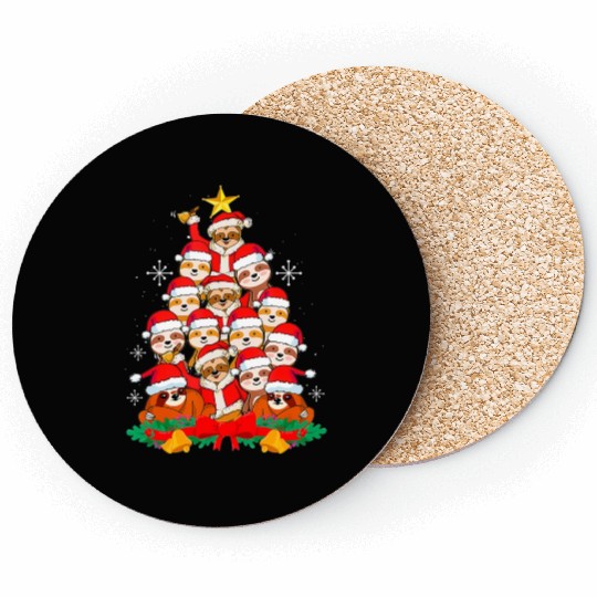 Christmas tree Design for a Sloth lover Coasters