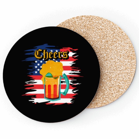 funny patriotic mullet beer 4th of july summer Coasters