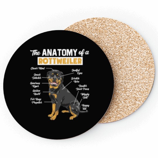 Rottweiler The Anatomy Of A Rottweiler Dog Lover Coasters
