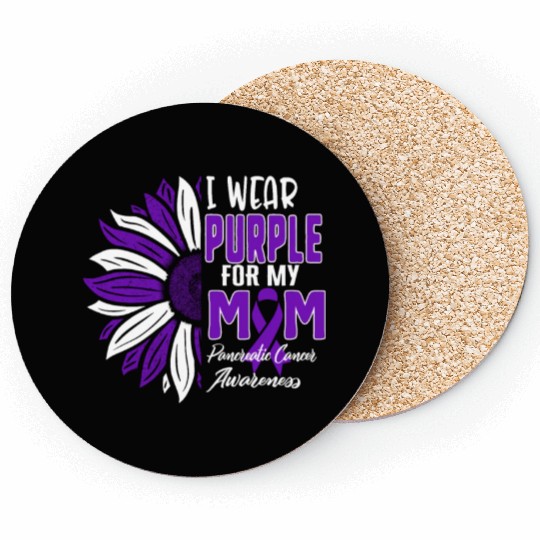 Pancreatic Cancer Coasters, I Wear Purple For My Mom