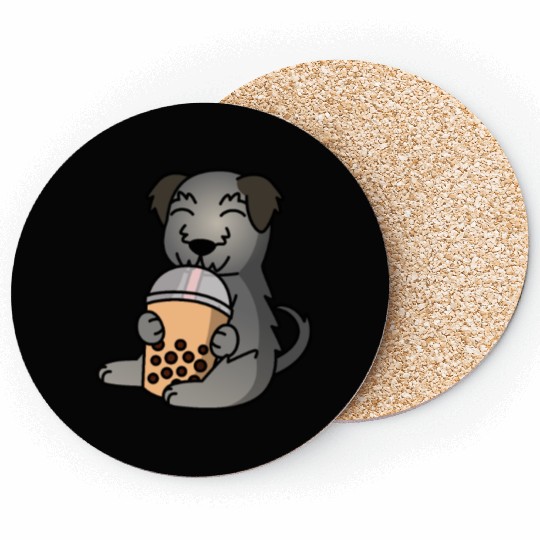Boba Bubble Tea Irish Wolfhound Coasters