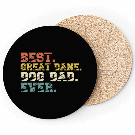 Best Great Dane Dog Dad Vintage Coasters