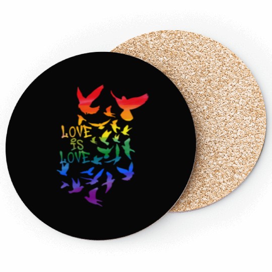 love is love, doves, dove, graffit,colorful Coasters