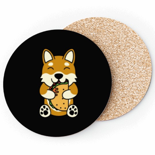 Shiba Inu Taco Lover Coasters