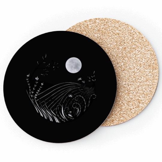 Full moon landscape Coasters