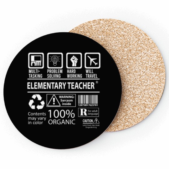 Elementary Teacher Coasters - Multitasking Job Gift