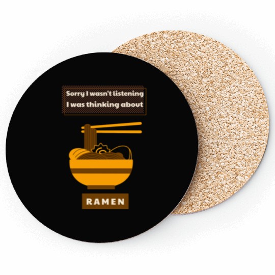 Funny Japanese Love Powered By Ramen Noodles Anime Coasters