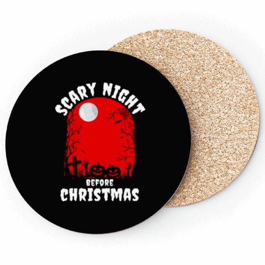 Scary Night Halloween, Before Christmas Coasters
