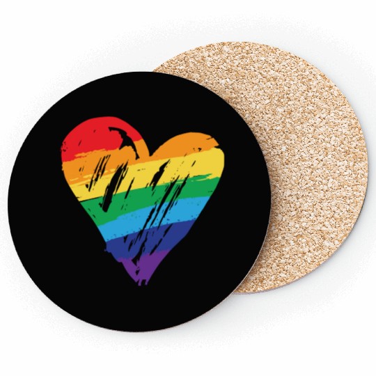 Rainbow Heart - LGBTIQ Gay Pride CSD Queer Coasters