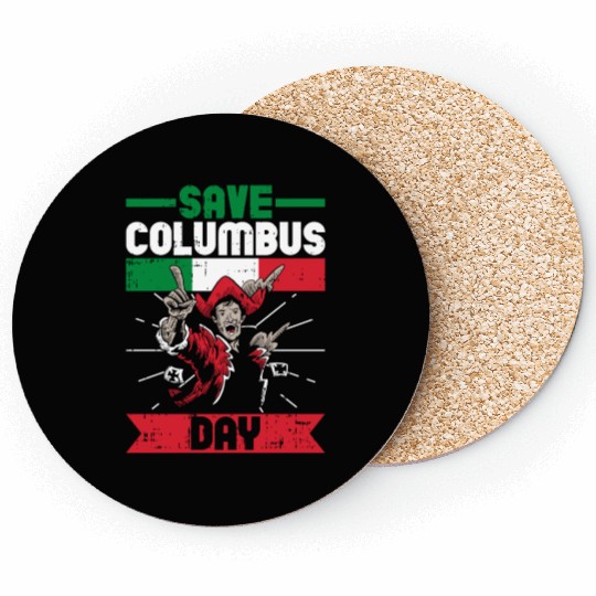 Columbus Day Italian Pride Coasters