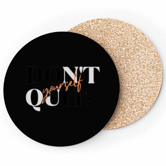 Black Orange Simple Typography Coasters