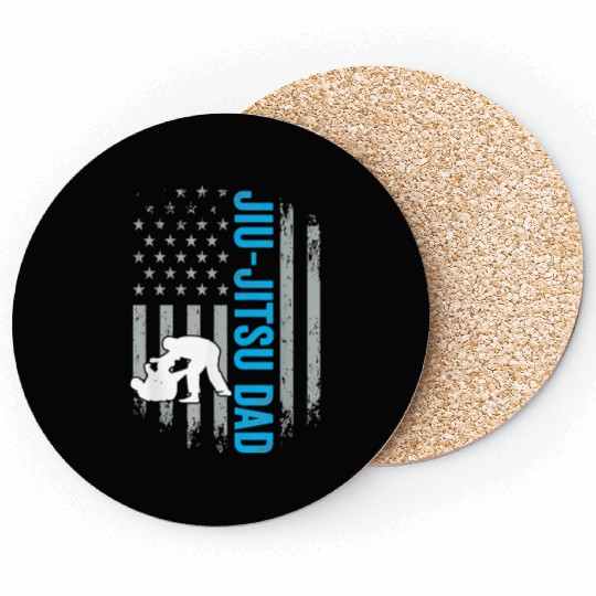 Jiu Jitsu Dad American Flag Brazilian Jiu Jitsu Coasters