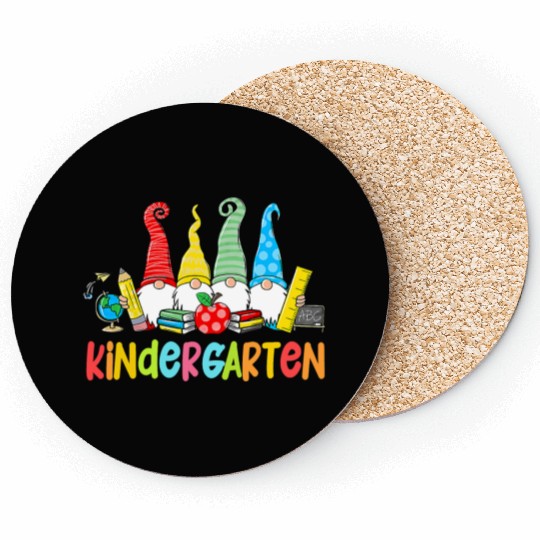 Gnomes Kindergarten Crew First Day Teacher Back To Coasters