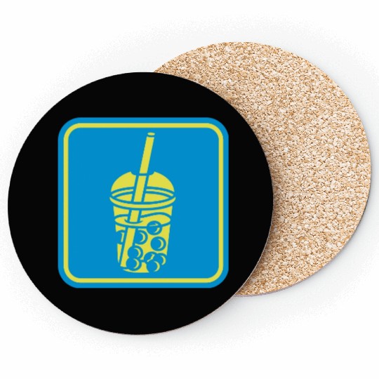 Sign bubble tea button Coasters