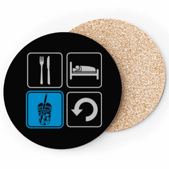 Boba Tea Repeat daily Coasters