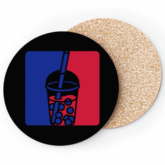 Blue red bubble tea Coasters