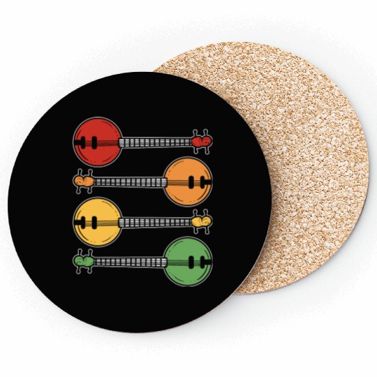 Vintage Banjo Musician Gift Coasters