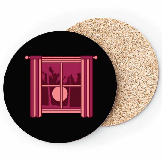 Palm tree window sun Coasters