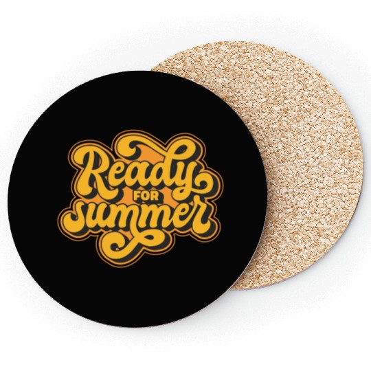 summer retro lettering Coasters