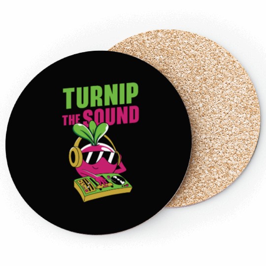 Music Turnip Party Music Lover Vegetable Coasters