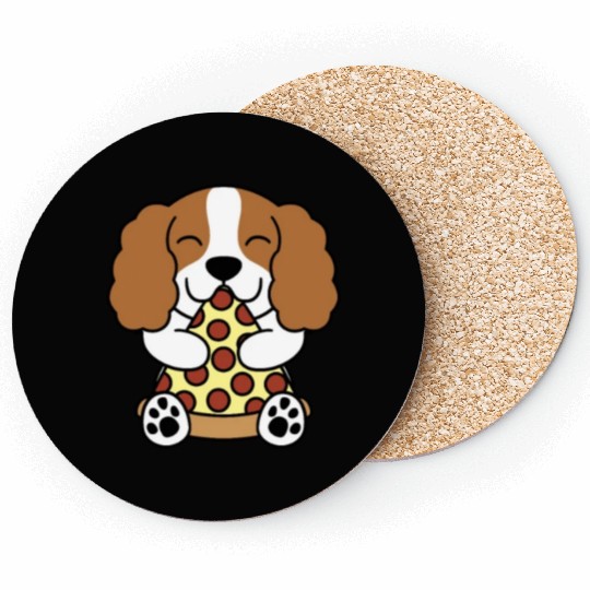 Cavalier King Charles Spaniel Pizza Lover Coasters