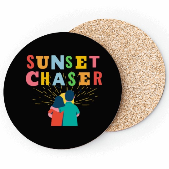 Sunset chaser romantic view Coasters