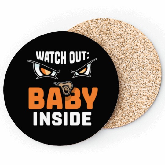 Watch Out Baby Inside Pregnancy Pregnant Cute Coasters