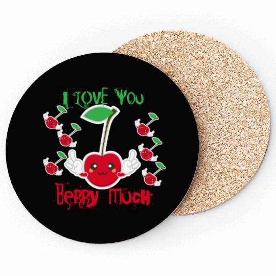 i love you berry much Coasters