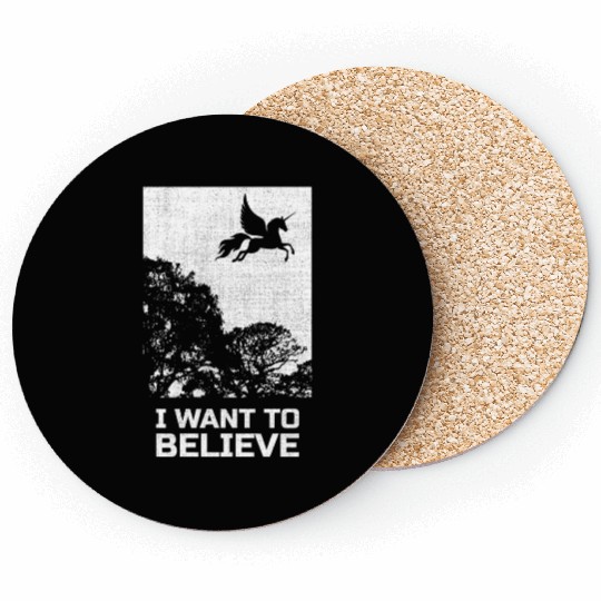 Unicorn "I Want To Believe" UAP Outfit Alien Ufo Coasters