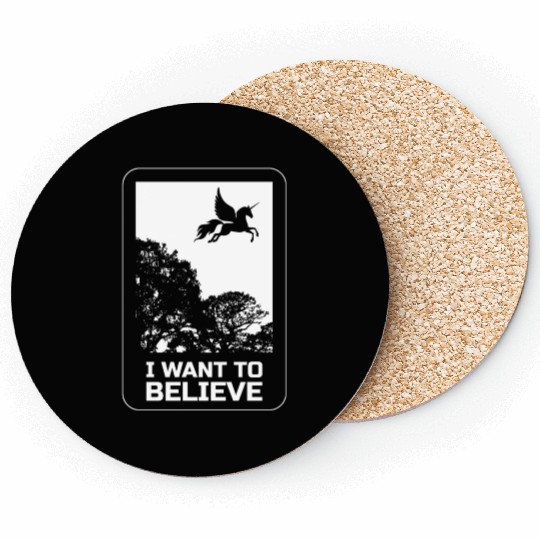 Unicorn "I Want To Believe" UAP Outfit Alien Ufo Coasters
