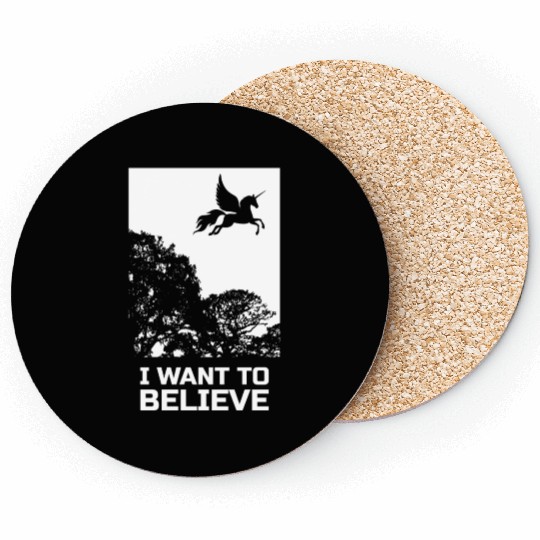 Unicorn I Want To Believe UAP Outfit Alien Ufo Coasters
