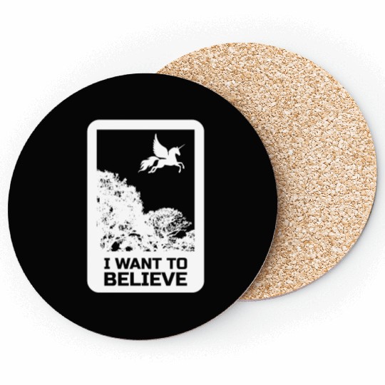 Unicorn "I Want To Believe" UAP Outfit Alien Ufo Coasters