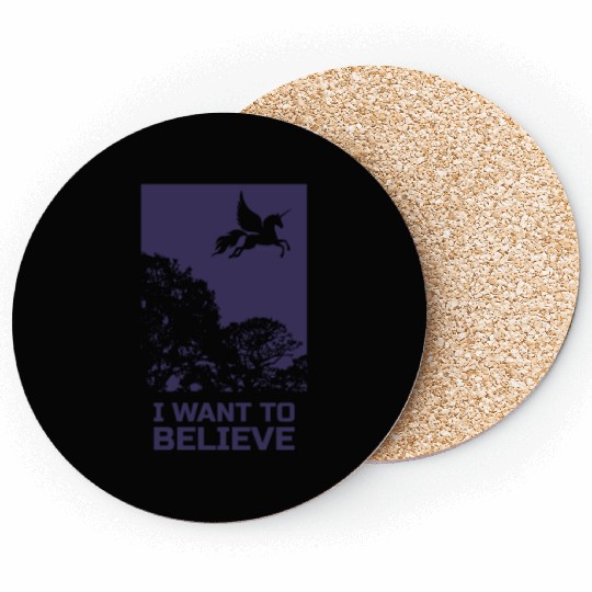Unicorn "I Want To Believe" UAP Outfit Alien Ufo Coasters