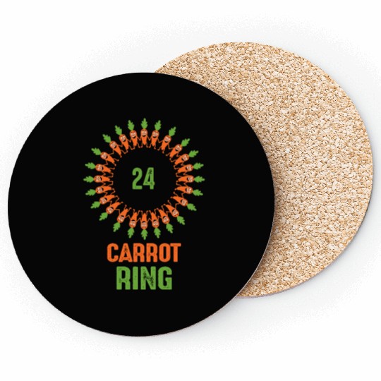 24 Carrot Ring Original and Clever vegetable pun Coasters