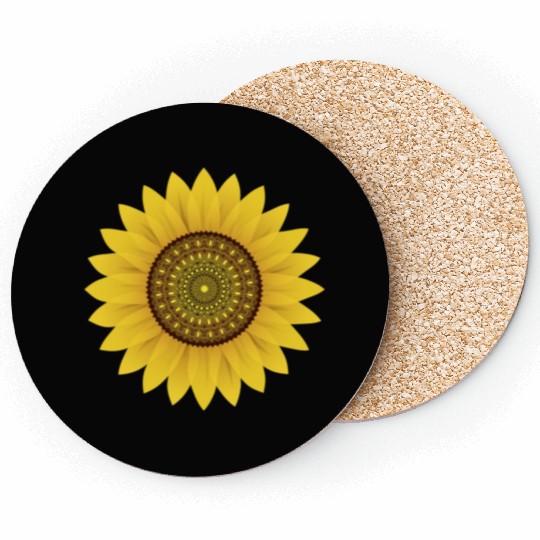 Golden Sunflower Mandala Coasters