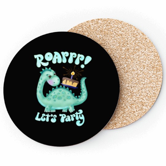 Dinosaur. Happy Birthday Coasters