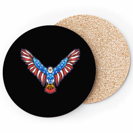 American Bald Eagle American 4th of July Patriotic Coasters