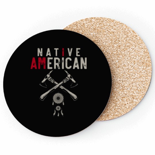 Native American Axe Traditional Dreamcatcher Feath Coasters