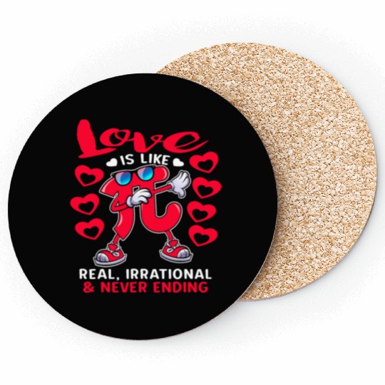 Love is Like PI Valentines Day Coasters