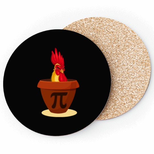 Funny Chicken Pot Pie Coasters Chicken Pi day