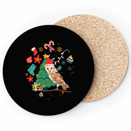 Ugly Christmas Owl Coasters