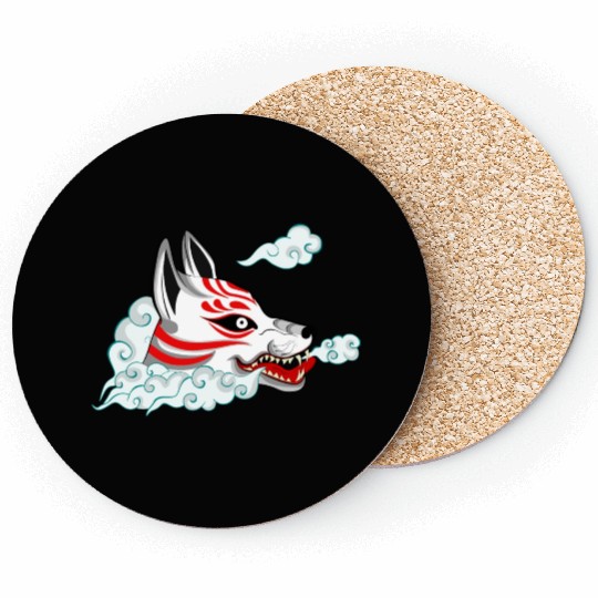 Kitsune Fox Head Coasters