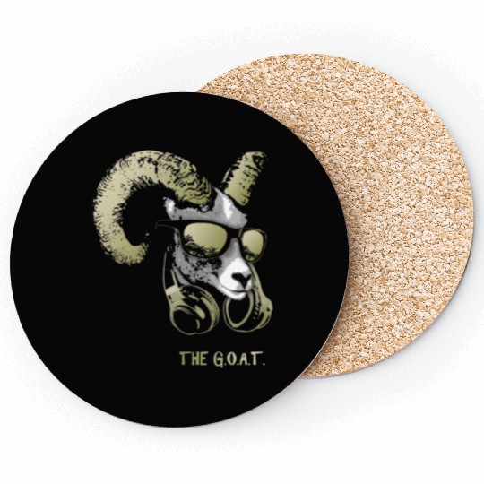 The Goat Bling Cool and Funny Music Animal with Coasters
