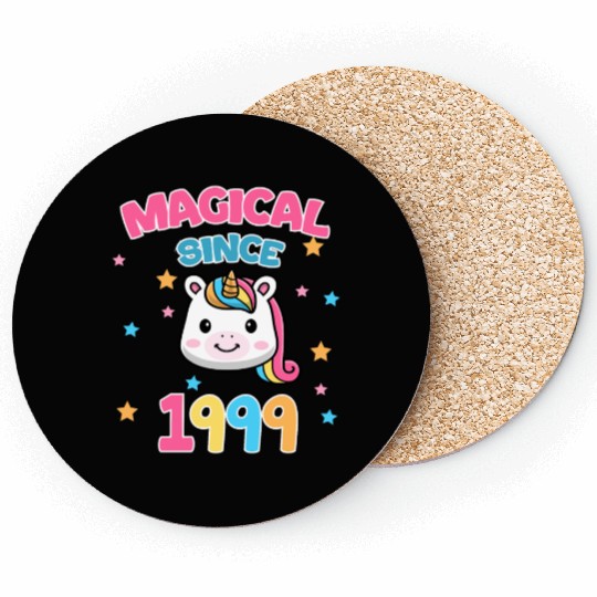 23th Birthday Magic since 1999 Unicorn Coasters