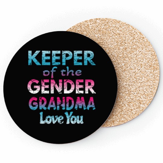 Keeper Of The Gender Grandma Loves You Baby Coasters