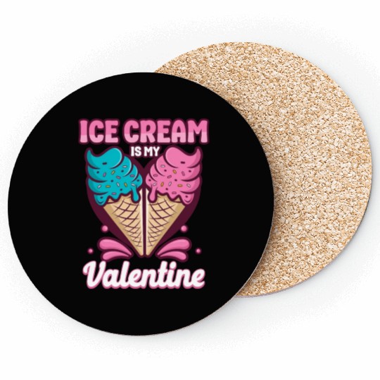 Ice Cream Valentines Day Cone Coasters