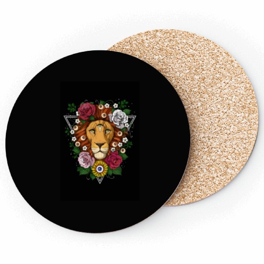 Psychedelic Lion Coasters