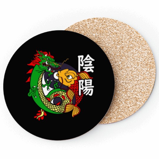 Dragon Koi Fish Good Bad | Japanese Culture Coasters