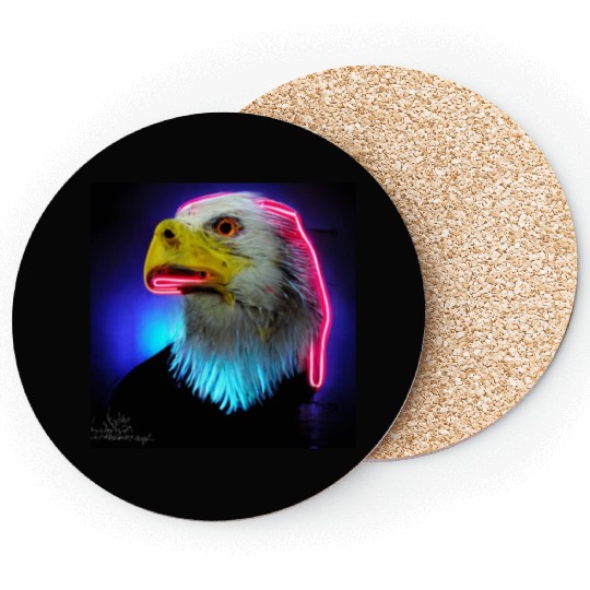 i love america neon bright lightsamerican eagle Coasters