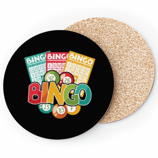 Fun Lucky Bingo Gambling Night Balls Cards T Coasters